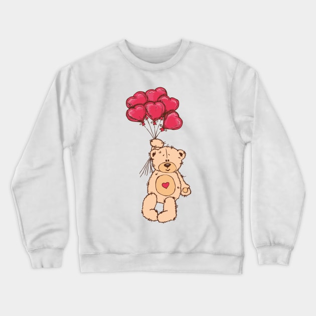 Valentine's Day - Bear with Hearts Crewneck Sweatshirt by GNDesign